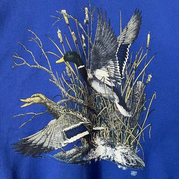Vtg 90s Rare Purple Lee Sturdy Sweats Sweatshirt | Mallard Duck Nature | Size XL - Picture 2 of 7